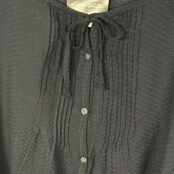 NWT Eddie Bauer Women’s Dark Navy Blue Button Down Cotton Blouse Size 2XL NWT - Picture 5 of 10